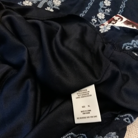 Trixxi Coastal Grandmother Embroidered Lined Swing Jumper Dress, XL - Picture 7 of 8